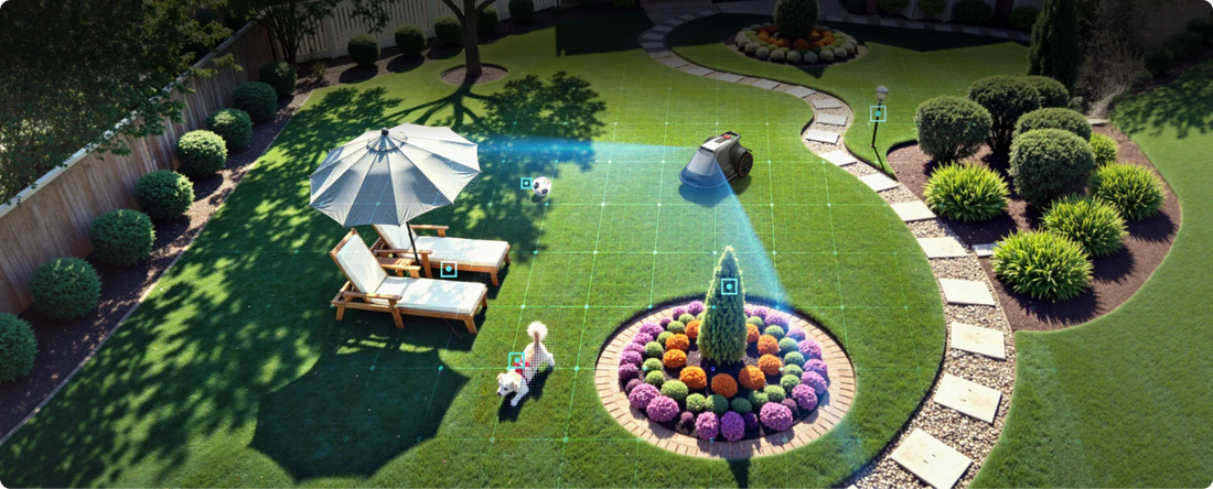 bezprzewodowy robot koszący eufy mapujący podwórko